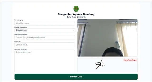 Screenshot Buku Tamu Elektronik